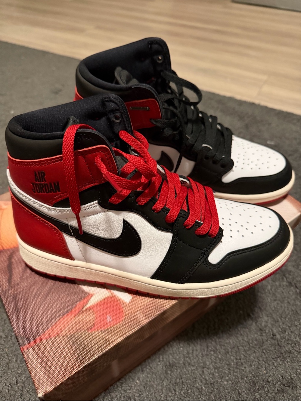 Jordan High-Top Sneakers - White/Black/Red